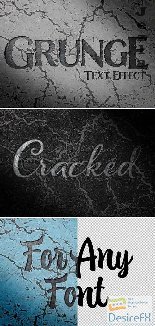 Debossed Text Effect on Cracked Surface Mockup