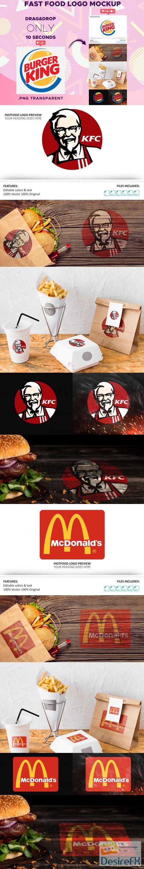 Fast Food Logo PSD Mockup