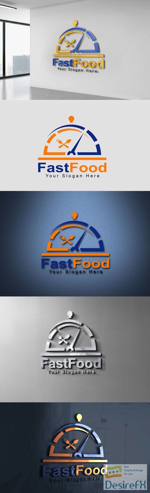 Fast Food Logo PSD Mockup Template