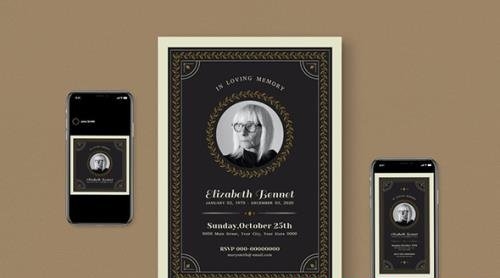 Funeral Invitation With Roll Banner