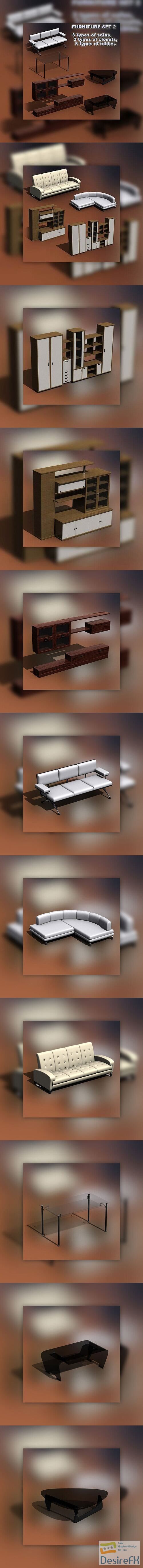 Furniture Set 02 3D Model