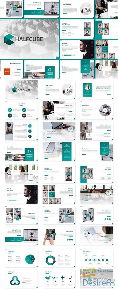 Halfcube - Business Powerpoint, Keynote and Google Slides Template