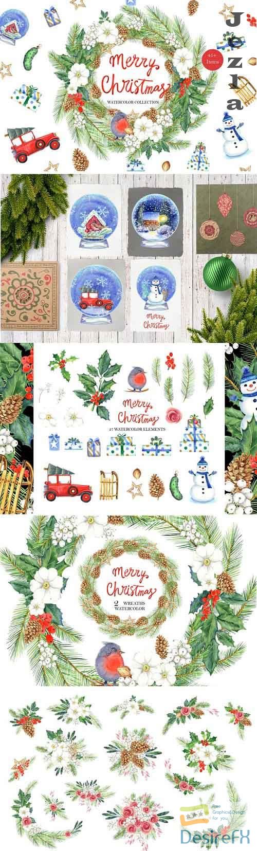 Merry Christmas watercolor collection - 1016722