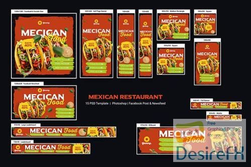 Mexican Food &amp; Restaurant Banners Ad