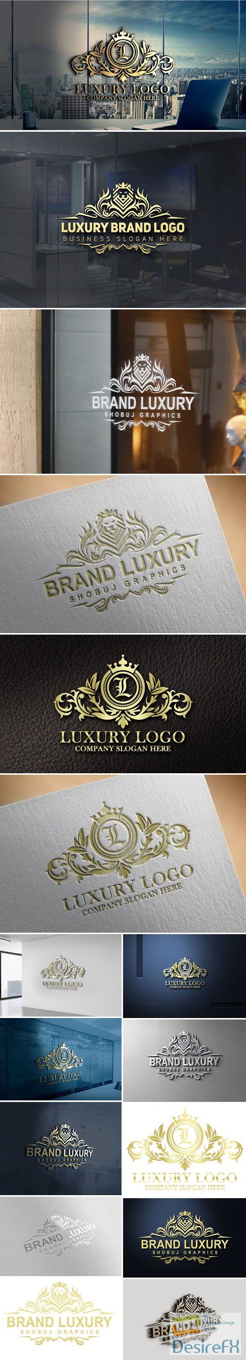 Modern Luxury Brand Logo Design PSD Mockups Templates