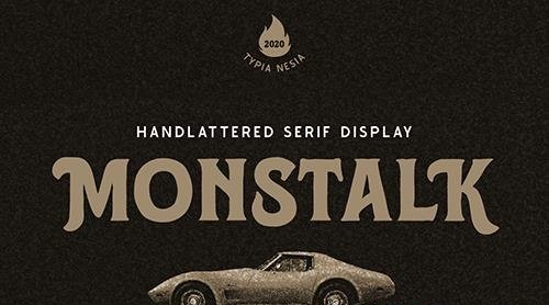 Monstalk Handlettered Vintage Display Serif