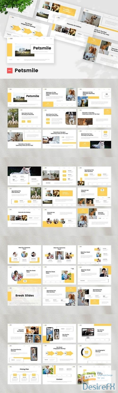 Pet Care &amp; Vetenary Powerpoint, Keynote and Google Slides Template