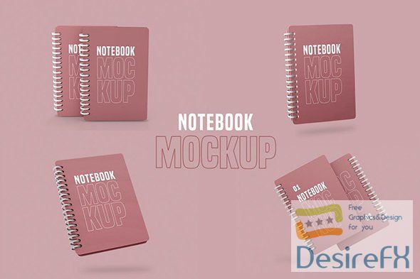 Ringed Notepad Mockup Pack PSD