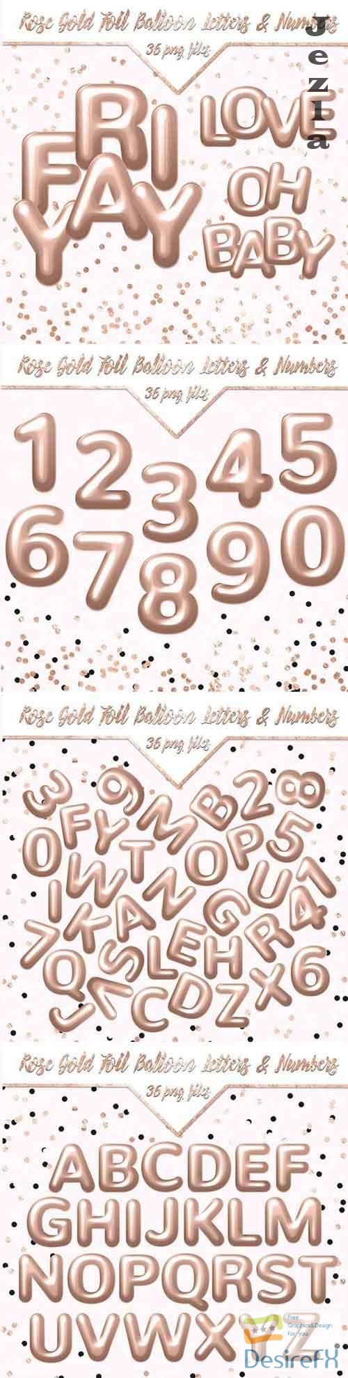 Rose Gold Foil Balloon Letters &amp; Numbers - 1158291