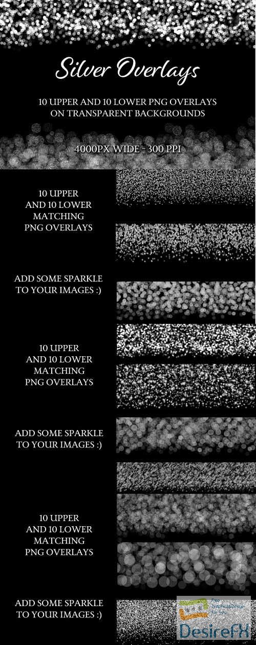 Silver Overlays - 10 Upper and 10 Lower PNG Overlays - 1139947