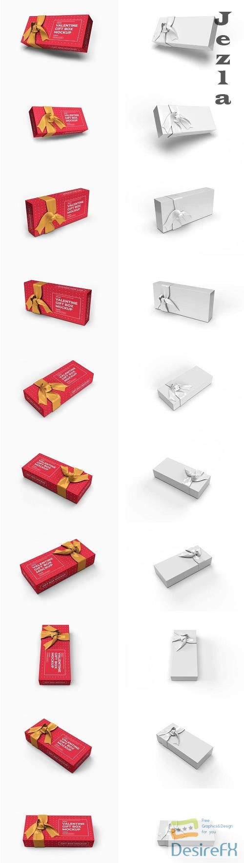 Valentine Gift Box Mockup Template Bundle