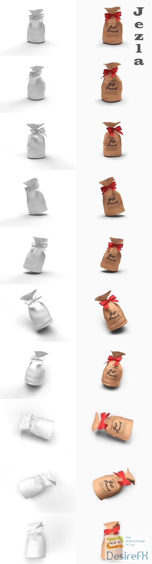 Valentine Gift Pouch Mockup Template Bundle