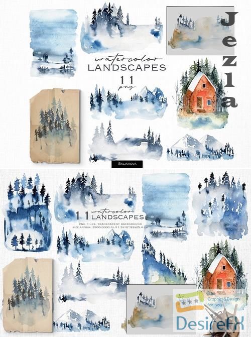 Watercolor landscapes - 1139521