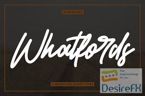 Whatfords - Monoline Script Font