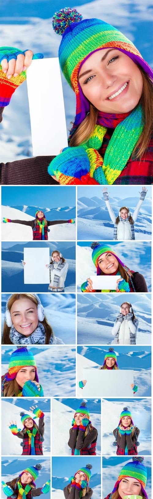 Young woman at ski resort stock photo