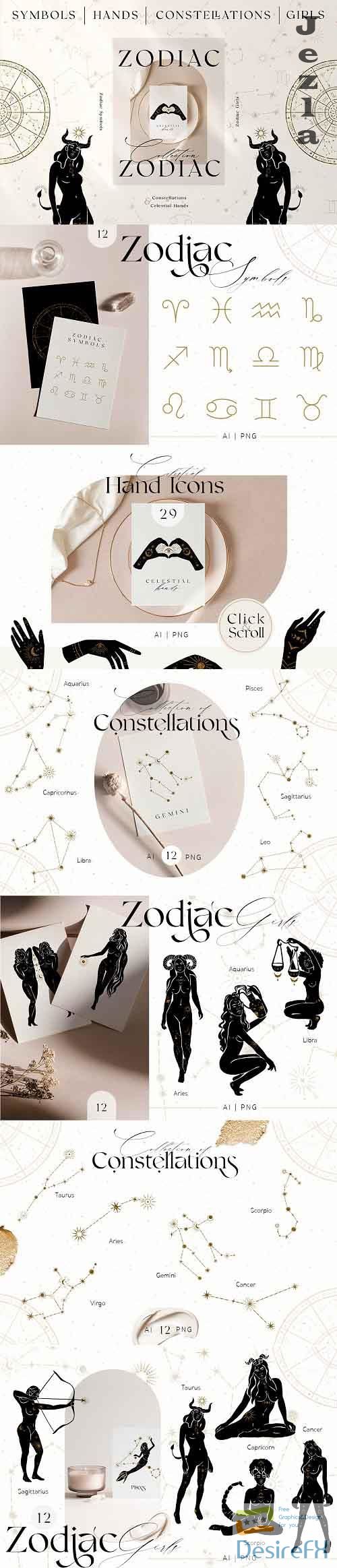 Zodiac Celestial Constellations Set - 5799316