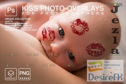 20 Kiss Overlays &amp; Photoshop Overlay, Valentines day overlays V2