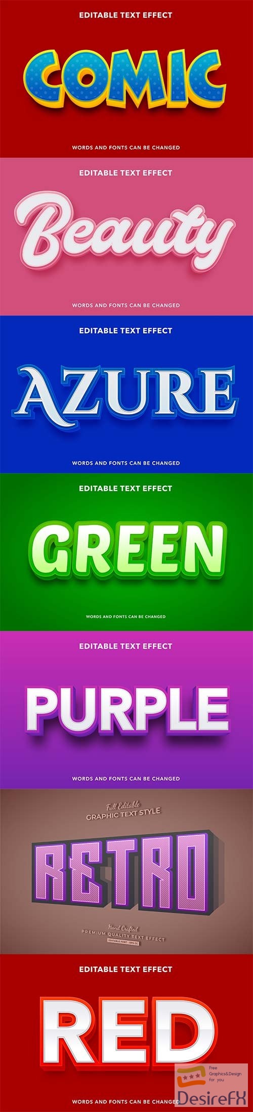 3d editable text style effect vector vol 247
