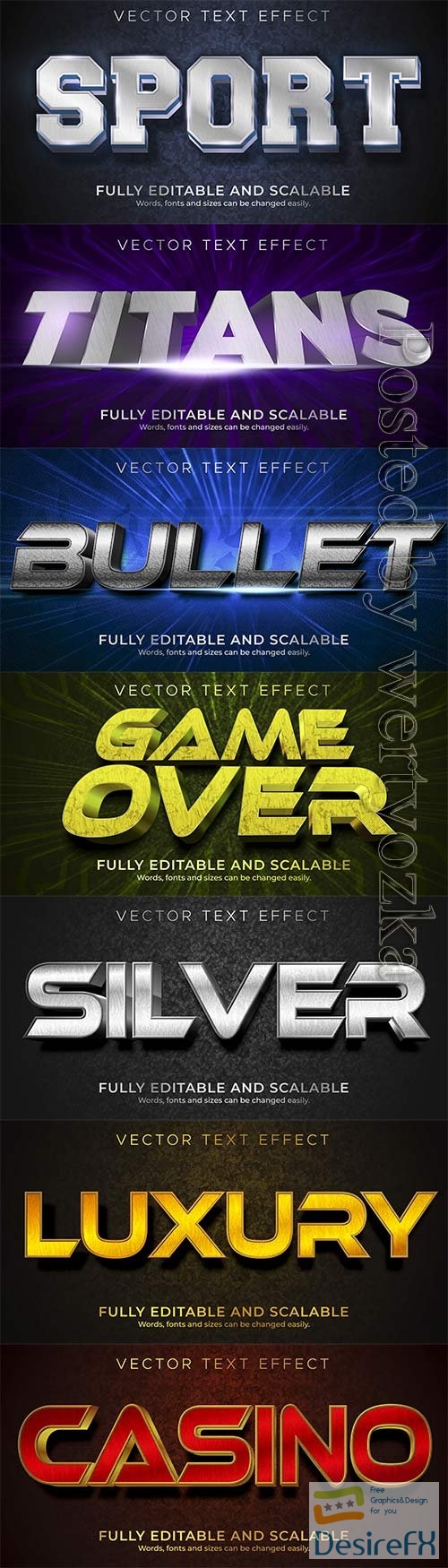 3d editable text style effect vector vol 266