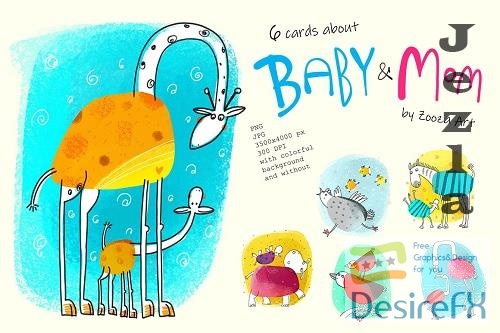 6 illustrations about Baby and Mom - 5863218