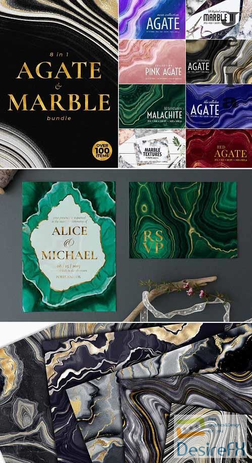 Agate, Marble &amp; Gold Textures Bundle - 5877271