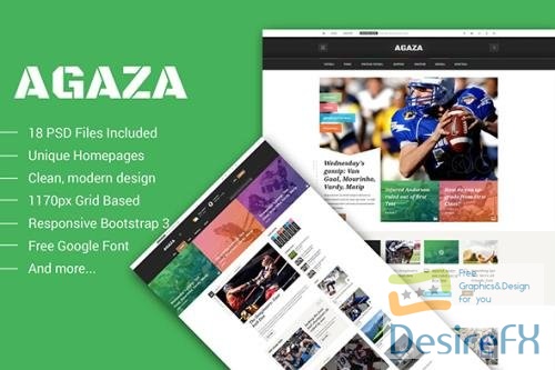 Agaza - News &amp; Magazine PSD Template