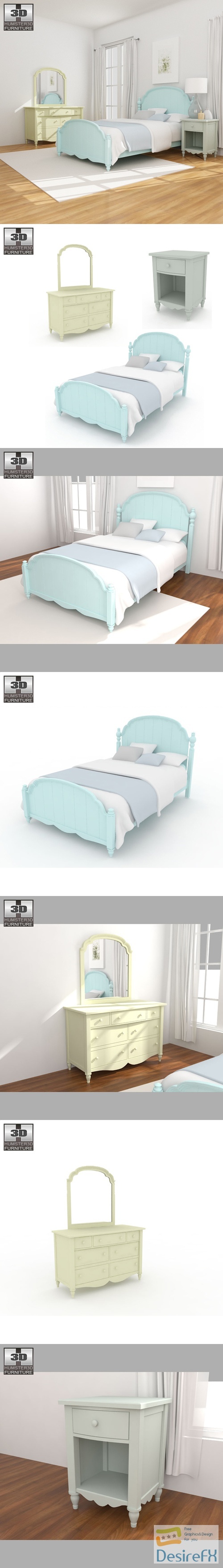 Bedroom Furniture Set 19 3D Model