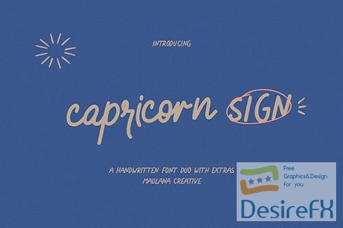 Capricorn Sign Handwritten Font Duo