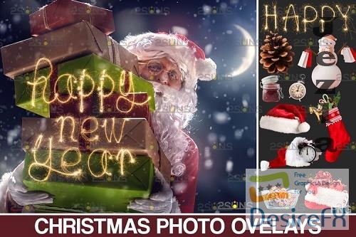Christmas overlay &amp; Sparkler overlay, Photoshop overlay - 1131833