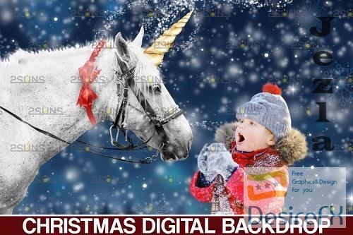 Christmas unicorn backdrop & Christmas overlay - 1132908
