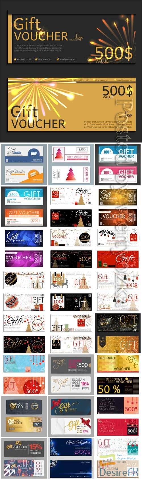Collection of vouchers in vector