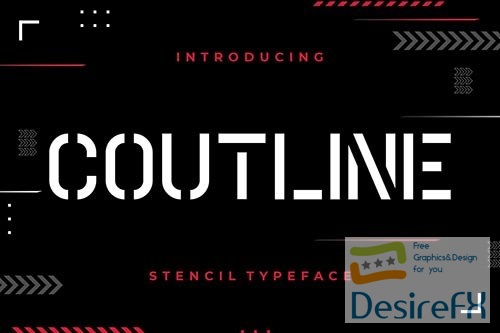 Coutline Stencil Typeface