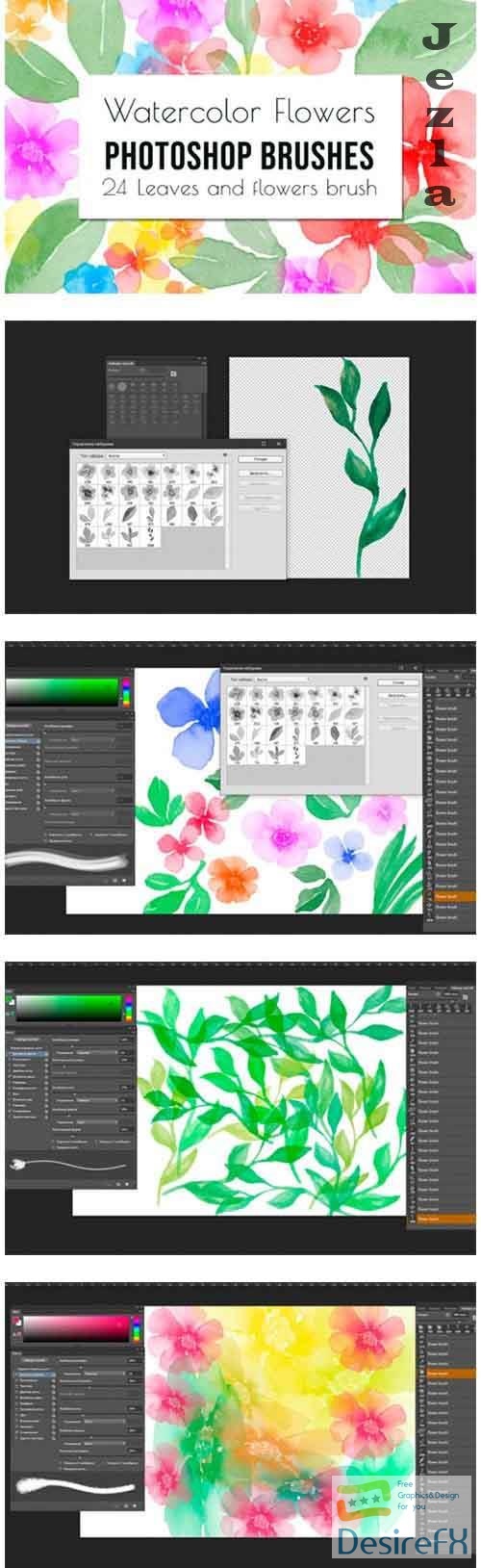 Flowers and leaves Photoshop Brushes - 1202019