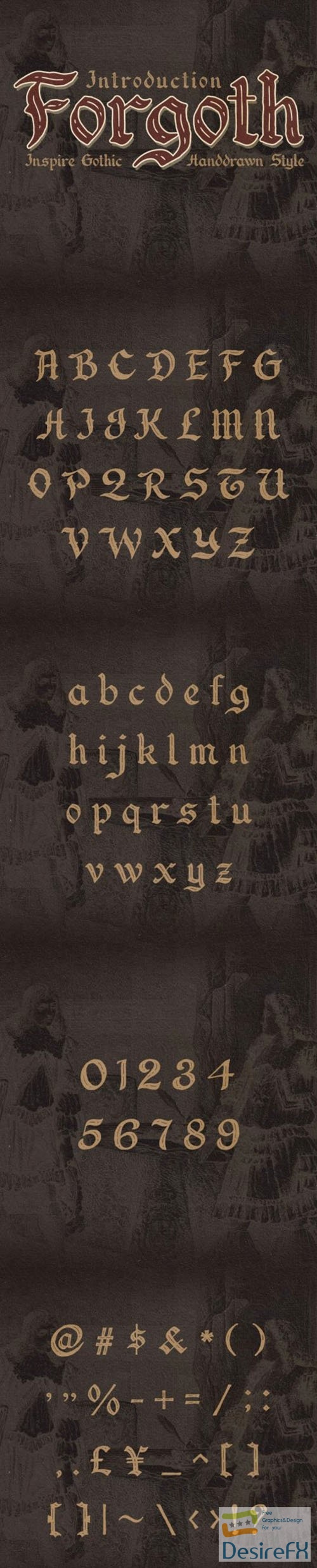 Forgoth Typeface - Inspire Gothic Hand Drawn Style