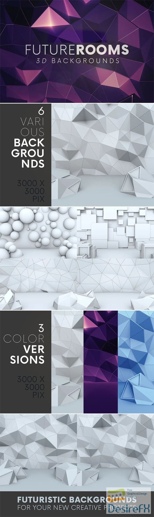 Futuristic Rooms 3D Backgrounds