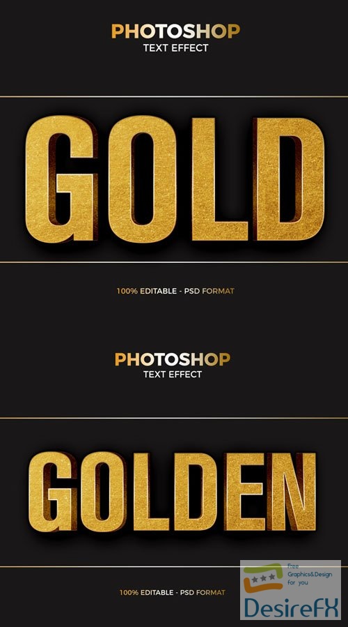 Gold Foil Photoshop PSD Text Effect