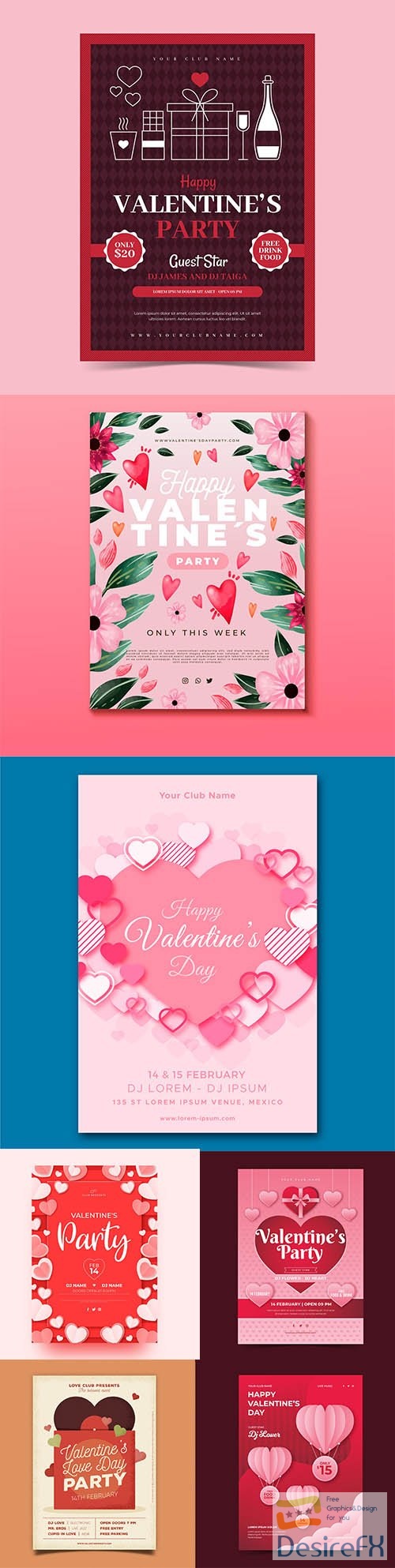 Happy Valentines day vector collection vol 6