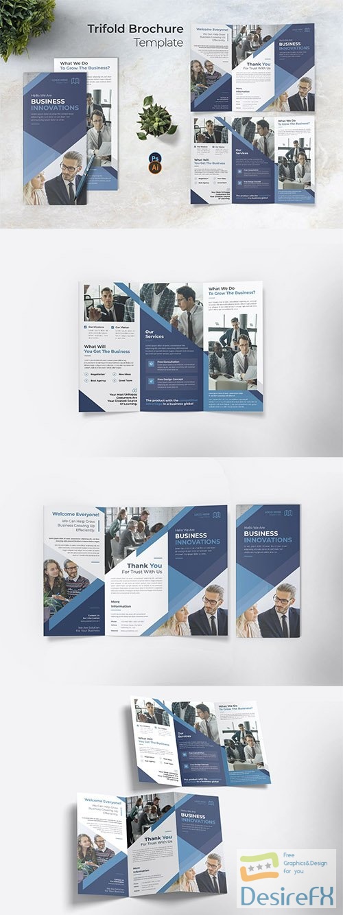 Innovation Strategy Trifold Brochure PSD