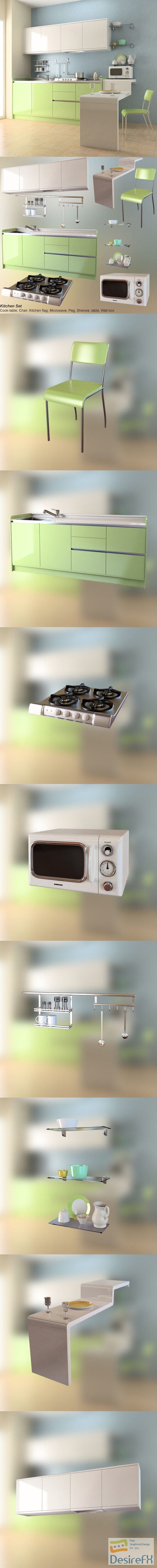 Kitchen Set 03 3D Model