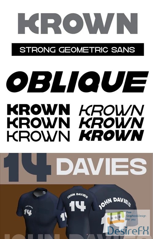 Krown - Geometric Sans Serif Font Family 6-Weights