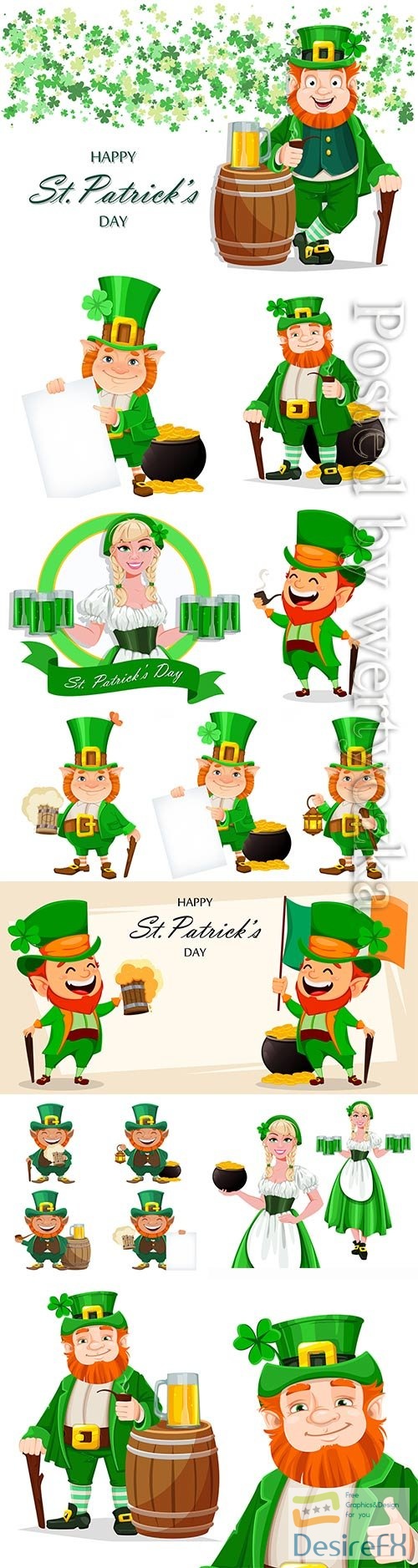 Leprechaun cartoon character, saint patricks day