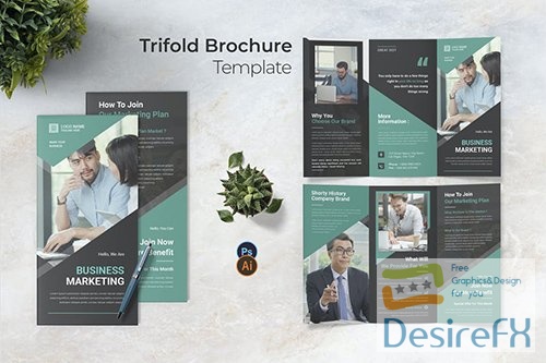 Marketing Service Trifold Brochure PSD