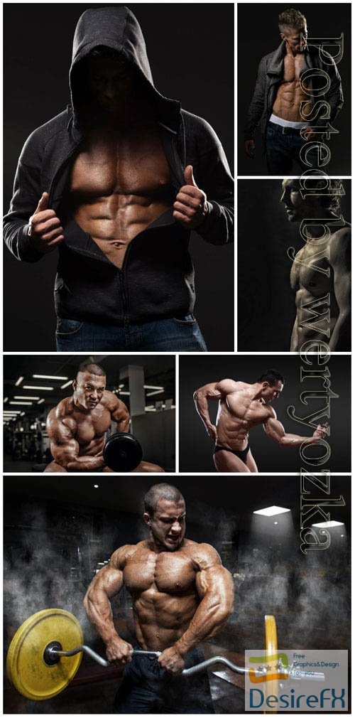 Muscular athletic men stock photo
