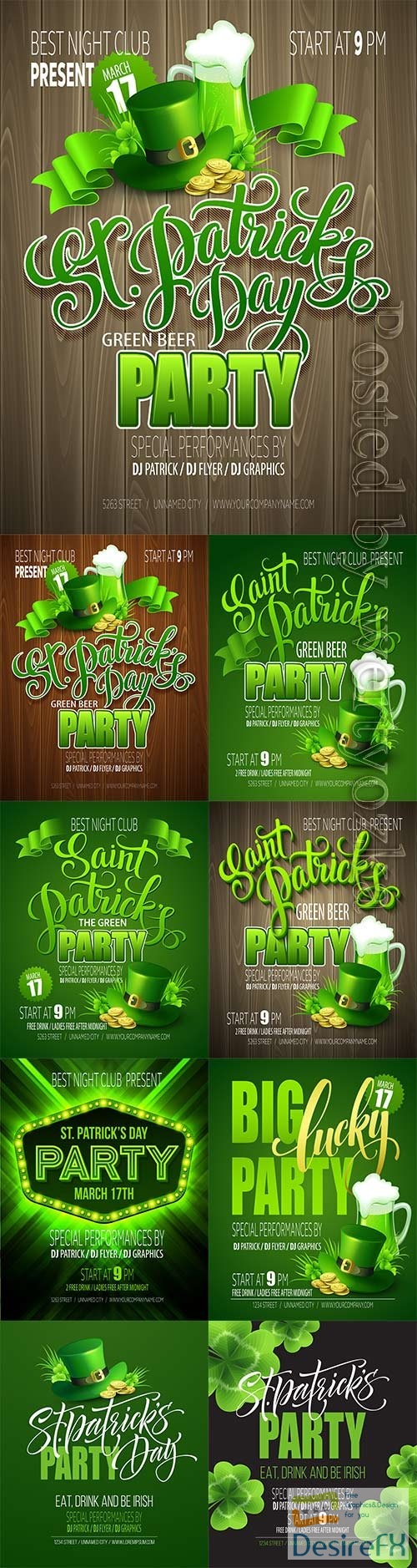 Patricks day party holiday poster vector design