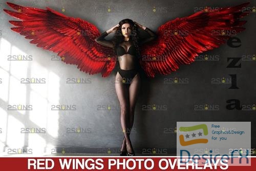 Red Angel Wing overlay &amp; Photoshop overlay - 1132970