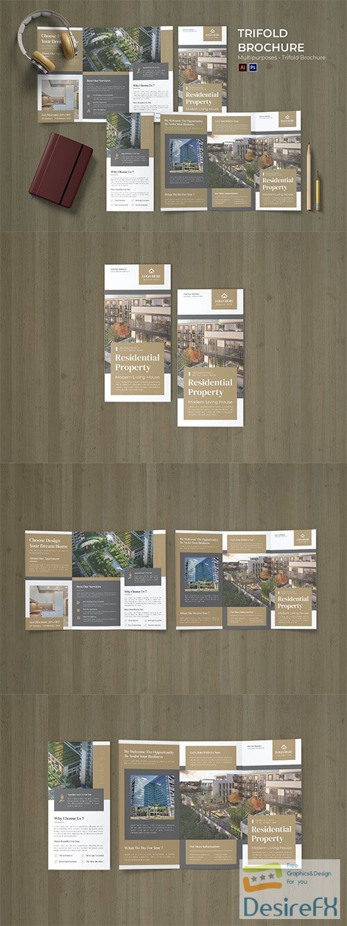 Residential Property Flyer Trifold Brochure PSD