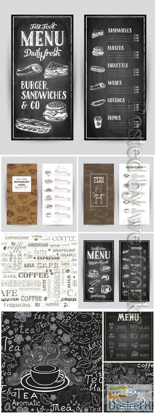 Restaurant menu in vintage style in vector