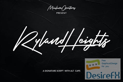 Ryland Heights Signature Script Font
