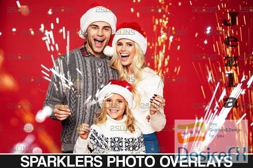 Sparkler overlay &amp; Christmas overlay, Photoshop overlay - 1131804
