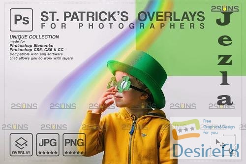 St Patricks day digital background &amp; photoshop overlay V3